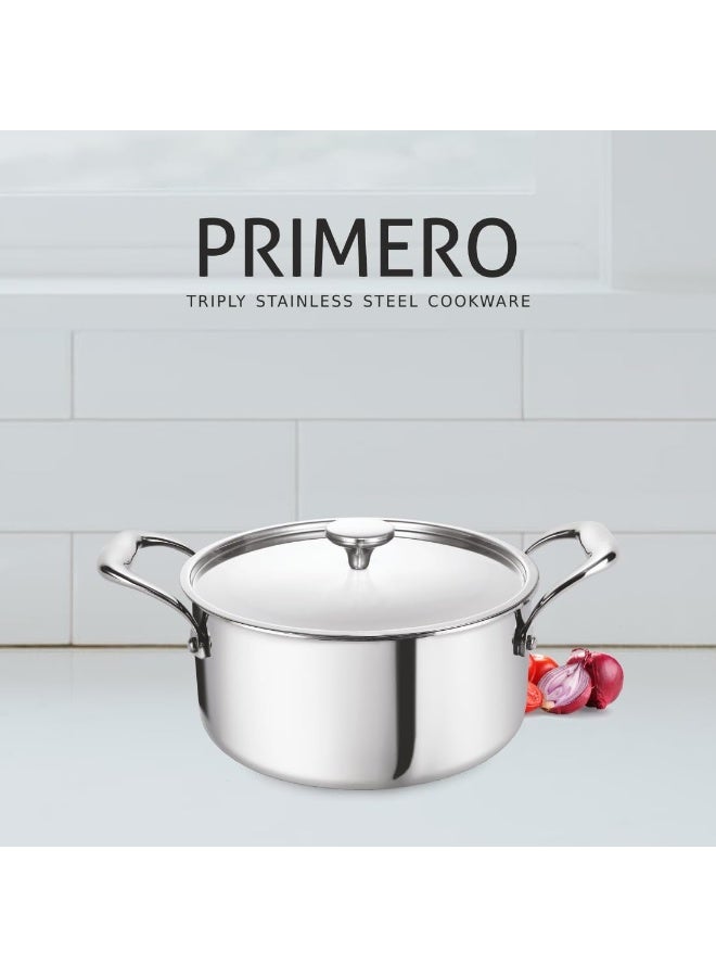 Alda Primero Triply Stainless Steel Sauce Pot with Lid | Stainless Steel Casserole | Tri Ply Biryani Pot with Induction Base |, Dia 26 cm, 6.4 Liter - Image 4