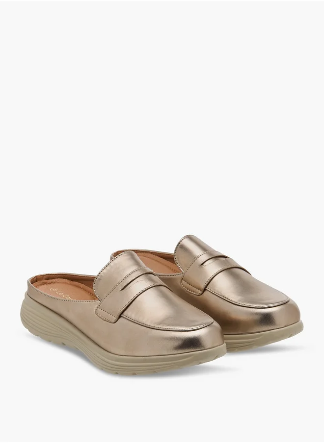 لو كونفورت Women's Solid Slip-On Mules