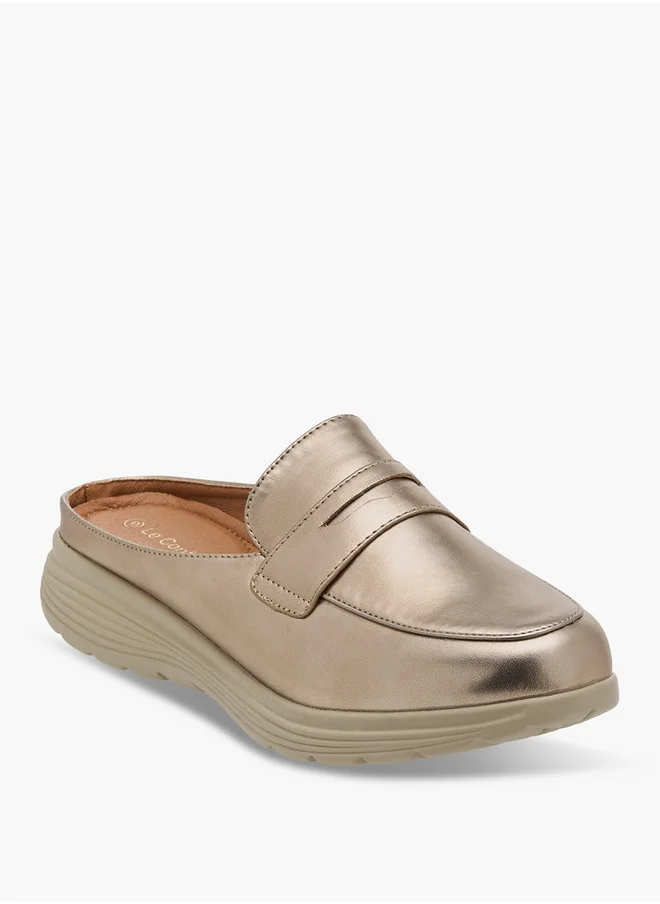 لو كونفورت Women's Solid Slip-On Mules