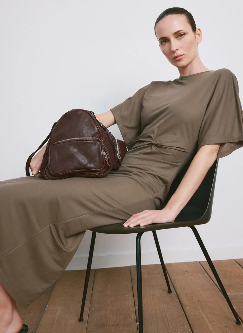 MANGO  Side gathered details dress for Women | Best Price UAE