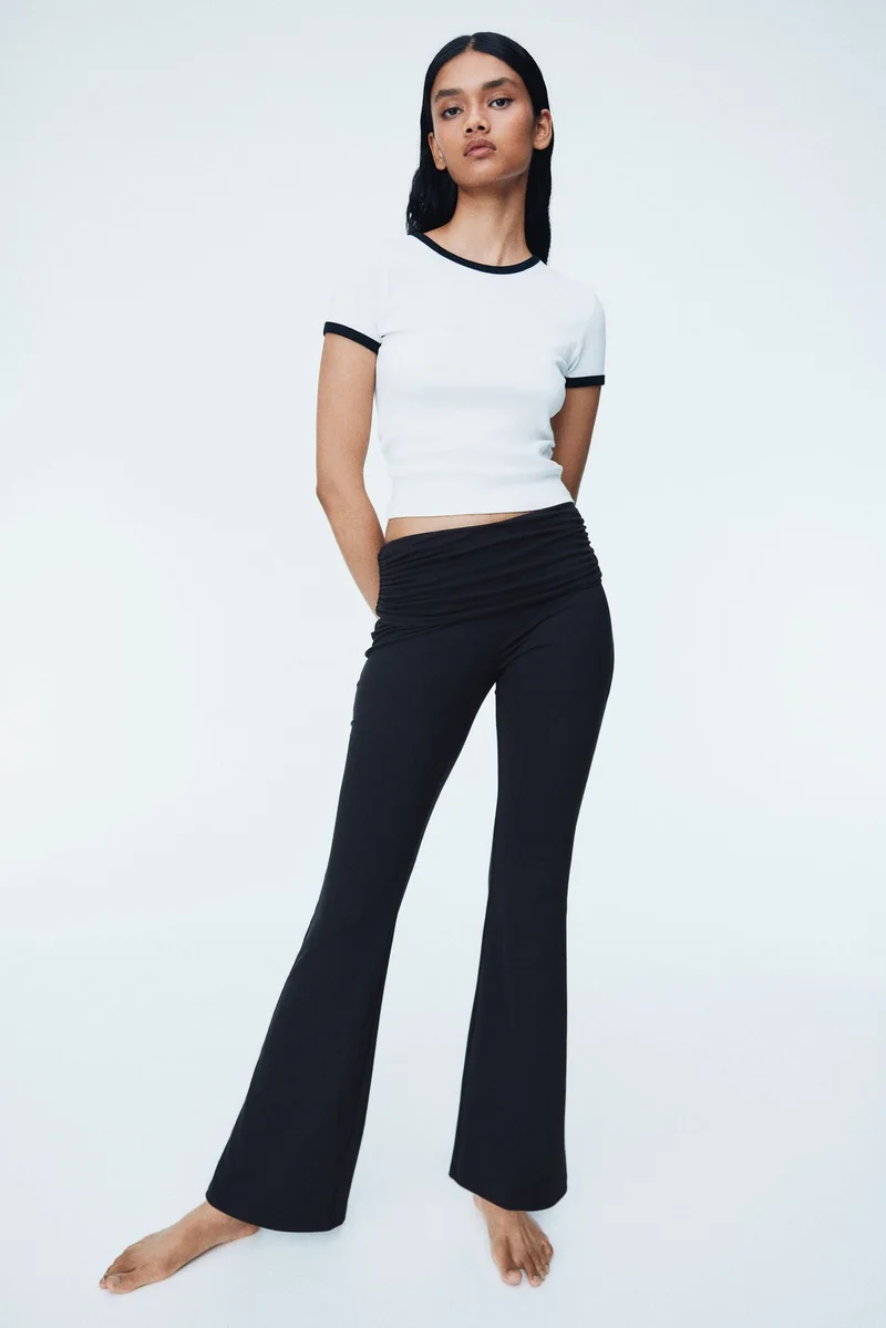 H&M Gathered microfibre yoga pants