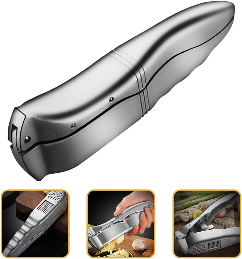 LABRIMP Manual Garlic Presser and Crusher Aluminum Alloy Handheld Garlic Masher Tool Multipurpose for Home Cooking - Image 5