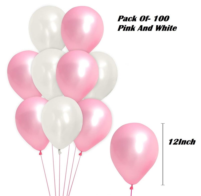 HK balloons 100Pcs White Pink Latex Balloons Premium Helium Balloons for Birthday Wedding Valentine Engagement Anniversary Christmas Festival Baby Shower Party Decorations Balloon - Image 4