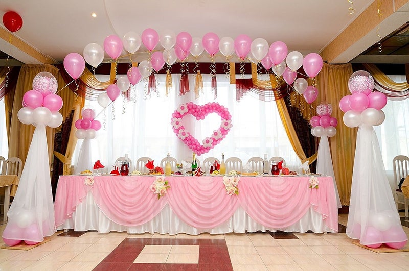 HK balloons 100Pcs White Pink Latex Balloons Premium Helium Balloons for Birthday Wedding Valentine Engagement Anniversary Christmas Festival Baby Shower Party Decorations Balloon - Image 2