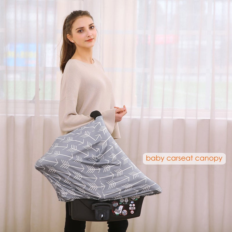 Hicoco Car Seat Canopy Breastfeeding Cover - Multi Use Baby Stroller and Carseat Cover, Breastfeeding Covers, Boys and Girls Shower Gifts (Classical Arrows) - Image 2