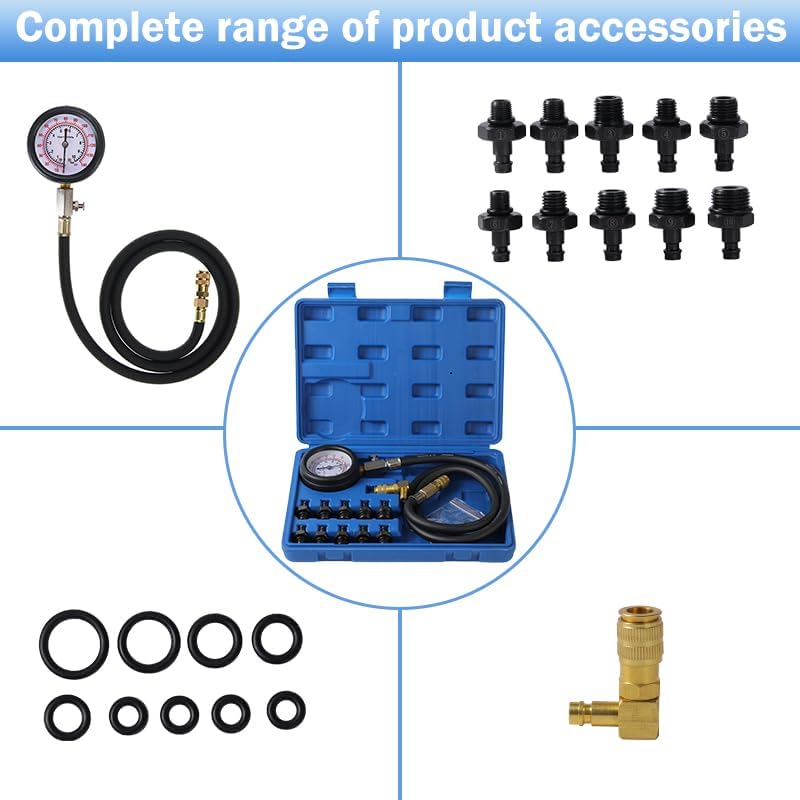 Gnhydxfe Oil Pressure Tester Tool, Oil Pressure Gauge kit, 0-140 PSI Pressure Test Diagnostic Tools, Engine Oil Pressure Tester Tool kit, for car Truck (blue) - Image 5