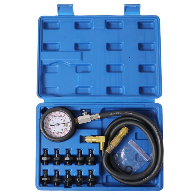 Gnhydxfe Oil Pressure Tester Tool, Oil Pressure Gauge kit, 0-140 PSI Pressure Test Diagnostic Tools, Engine Oil Pressure Tester Tool kit, for car Truck (blue) - Image 1