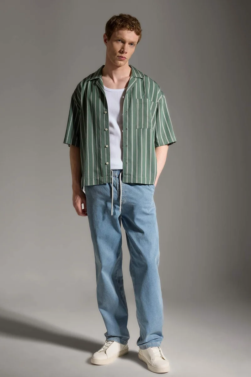 Defacto  Wide Leg Normal Waist Trousers for Men | Best Price UAE