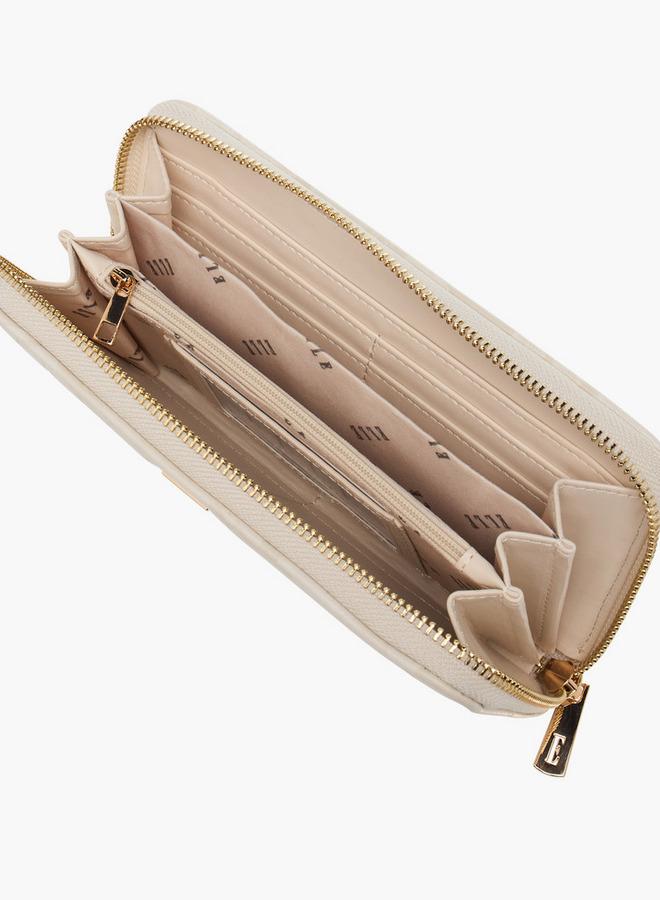 ELLE Floral Embossed Zip-Around Wallet - Image 5