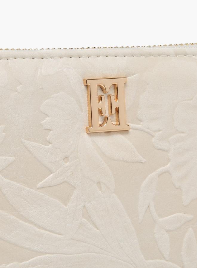 ELLE Floral Embossed Zip-Around Wallet - Image 3