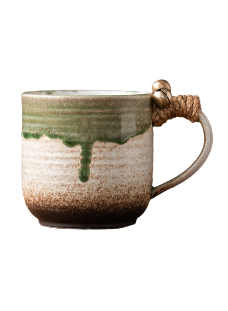 Special-Shaped Mugs, Retro Ceramic Cups, Irregular Cups, Stoneware Water Cups, High-Value Coffee Cups（Green 260ml） - Image 1