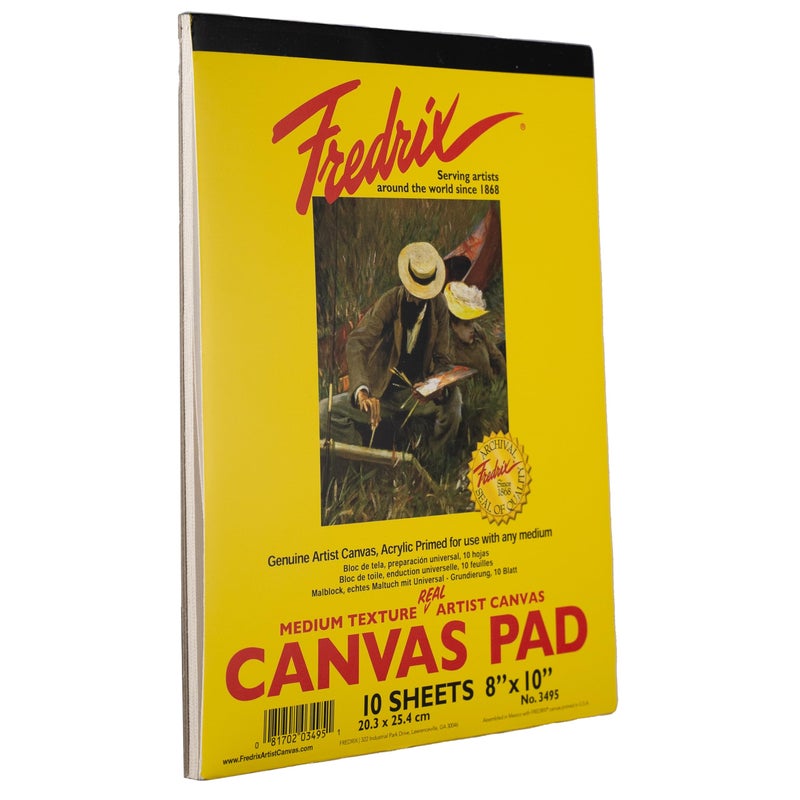 Fredrix 3495 Canvas Pad, 8" x 10" Canvas, Primed and Ready to Paint, Sturd, Can be Mounted When Dry, 10 Sheets per Pad, White - Image 4