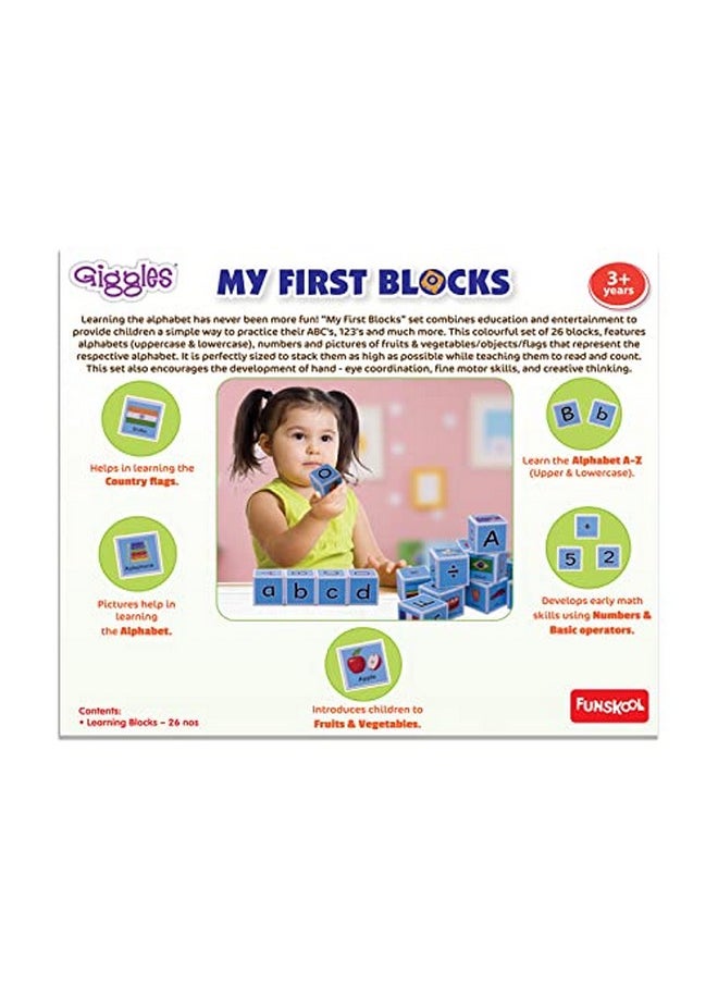 Funskool Funskool Giggles - My First Block,Learning Acitvity,Motor Skills, Learn Letters and Numbers, Fruits & Vegetables, Country Flags, Mutlicolor,for 3 Years and Above.  - Image 4