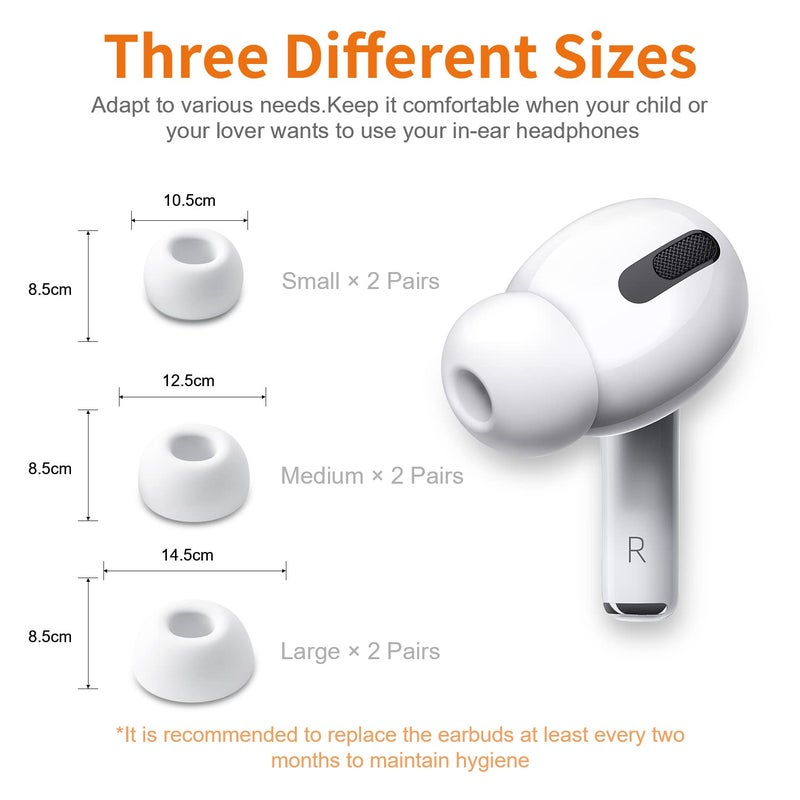 Link Dream 12 Pieces Replacement Ear Tips for AirPods Pro / AirPods Pro 2 Silicon Ear Buds Tips with Portable Storage Box (S/M/L) (6 Pairs) - Image 5