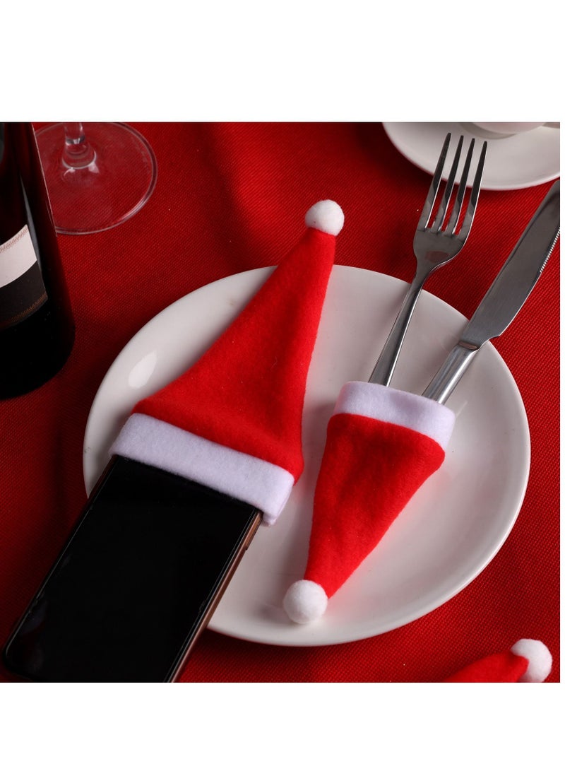 Y&D 8Pcs santa hat knife and fork bags covers cutlery for christmas decor - Image 2