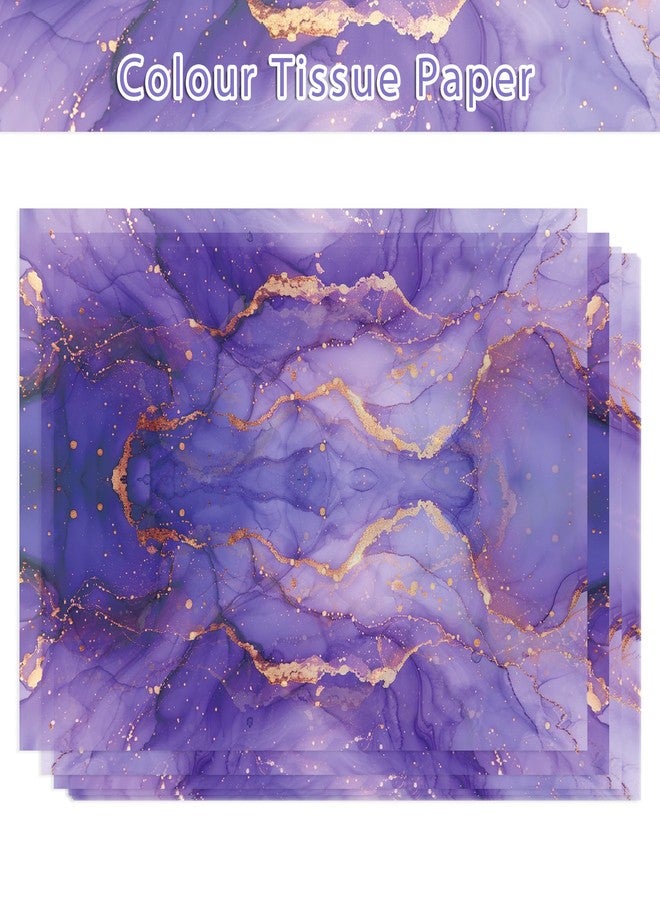 MOZUI 50 Sheets 20x14 Inch Gold Purple Marble Tissue Paper Bulk, Gold Purple Marble Gift Wrapping Tissue for Birthday Party, Wedding Decoration, Gift Packaging, DIY Craft Projects, Bouquet Wrapping - Image 4