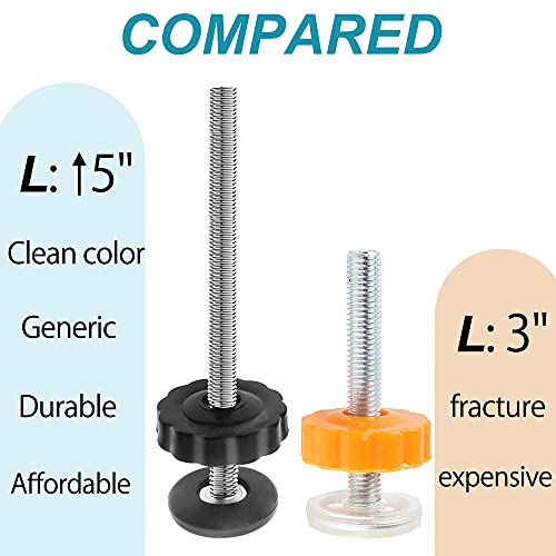 PAFOWO 4Pcs Universal Baby Gates Threaded Spindle Rod, M8 (8mm) Replacement Bolt Part for Pet Pressure Mounted Safety Gates, Extra Long Baby Tension Gate Extender (Black) - Image 4