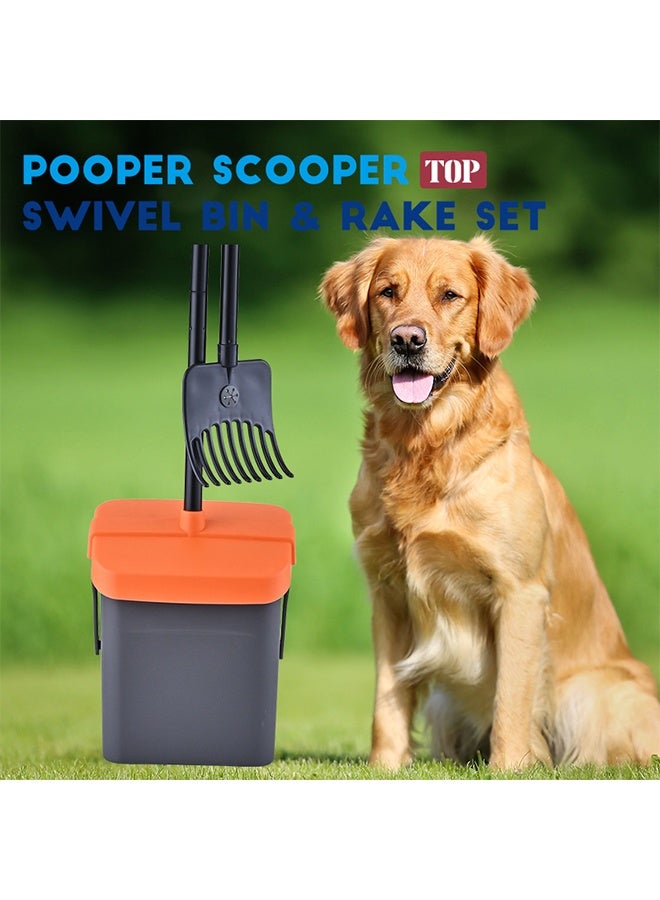 JCB CHIC Pet Pooper Scooper，2-in-1  Heavy Duty Pet Waste Scooper with Tray and Rake，Portable Poop Pick Up Tool with Waste Bags for Outdoor Yard Cleanup - Image 4