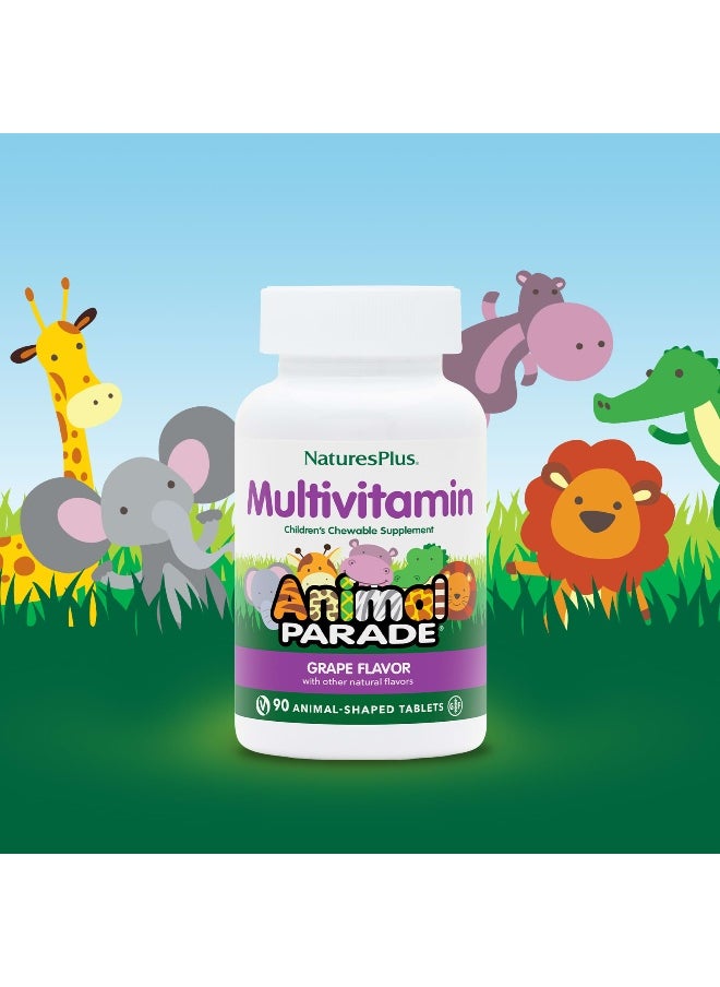 Natures Plus NaturesPlus, Animal Parade, Children's Chewable Multivitamin Supplement, Grape, 90 Animal-Shaped Tablets  - Image 4