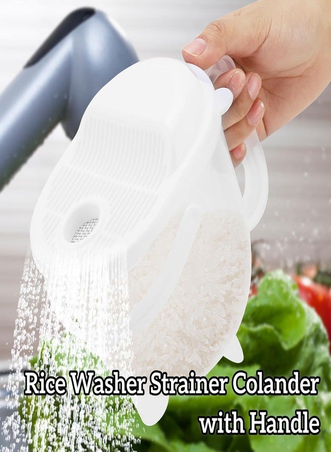 Beufee Rice Washer Strainer Colander With Handle, Bowl Rinser Reusable Korean Washing Bowl, Food Kitchen for Beans Grapes - Image 4