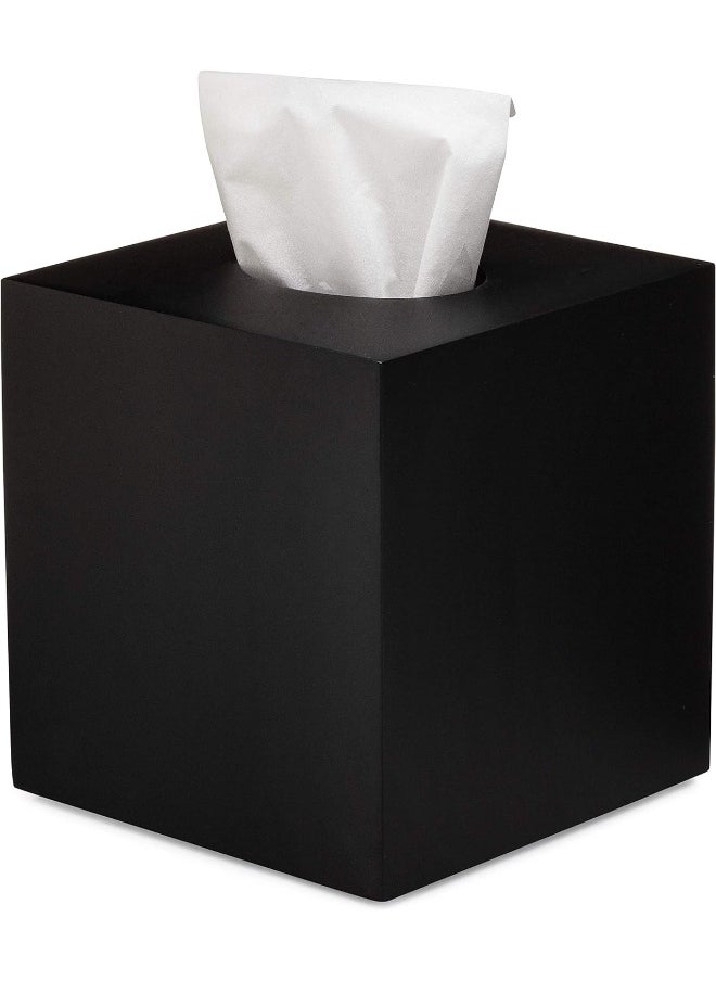 Essentra Home Matte Black Collection Square Tissue Box Cover  - Image 4