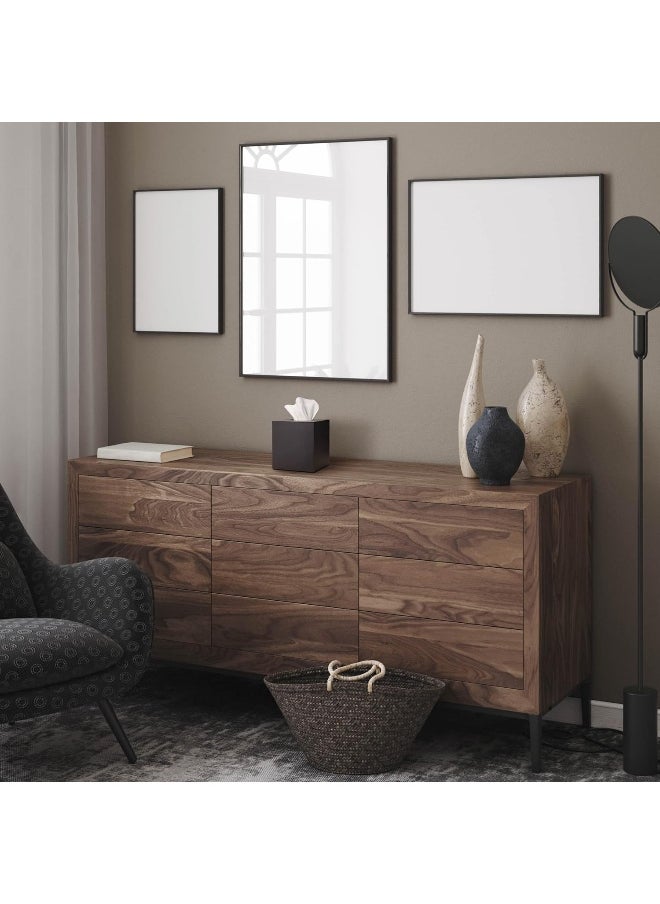 Essentra Home Matte Black Collection Square Tissue Box Cover  - Image 3