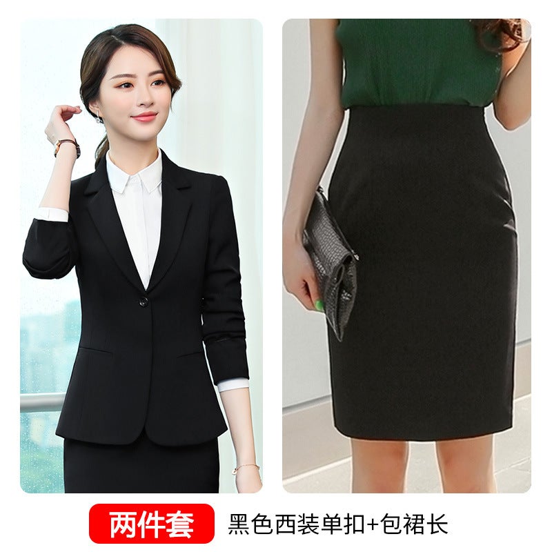 Men'S And Women'S Same Style Business Suit 2021 Long Sleeve Fashionable Elegant Work Clothes Black Casual Commuter Suit - Image 1