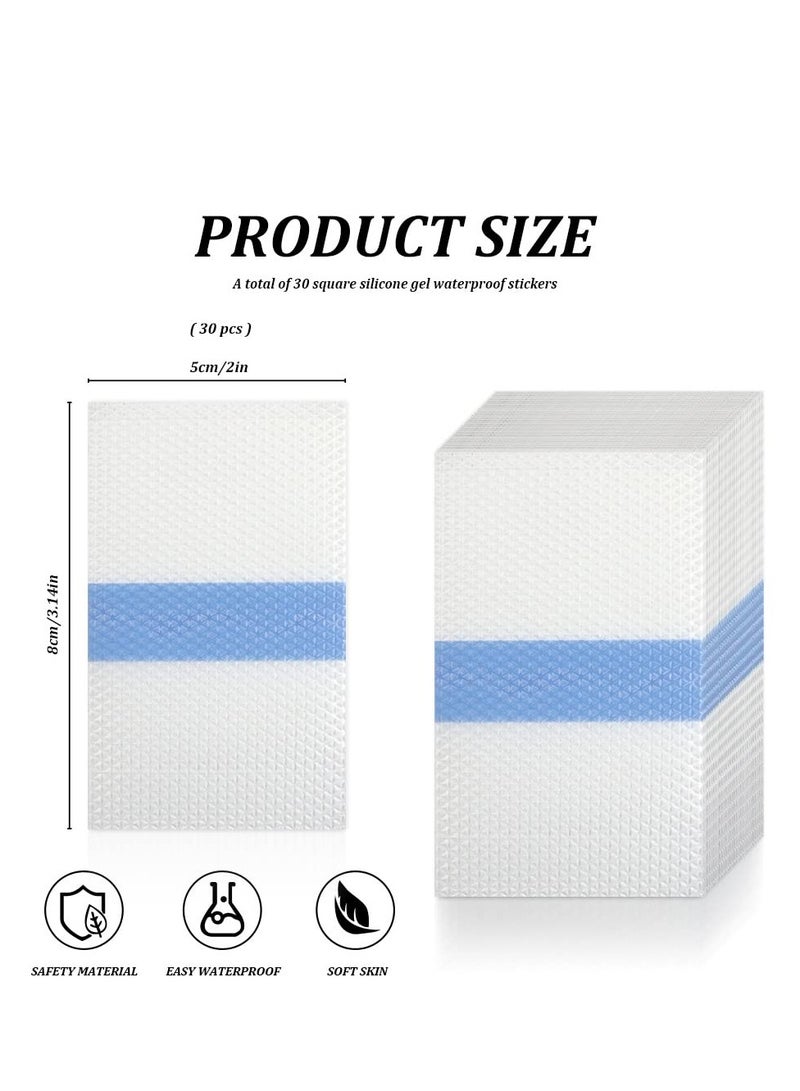 30 Pieces Shower Waterproof Patch Adhesive Bandages, Transparent Film for Tattoos and Wounds, 2 x 3.1 Inch - Image 2