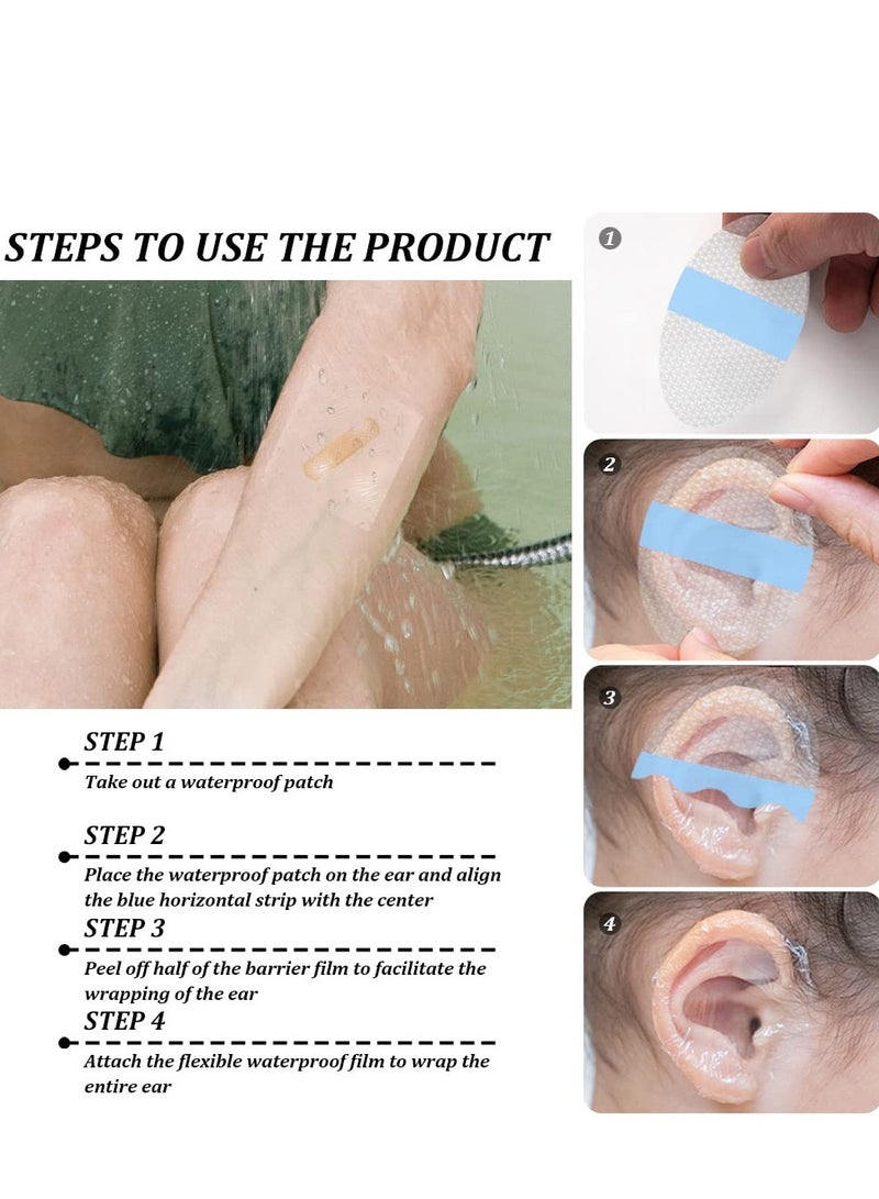 30 Pieces Shower Waterproof Patch Adhesive Bandages, Transparent Film for Tattoos and Wounds, 2 x 3.1 Inch - Image 4