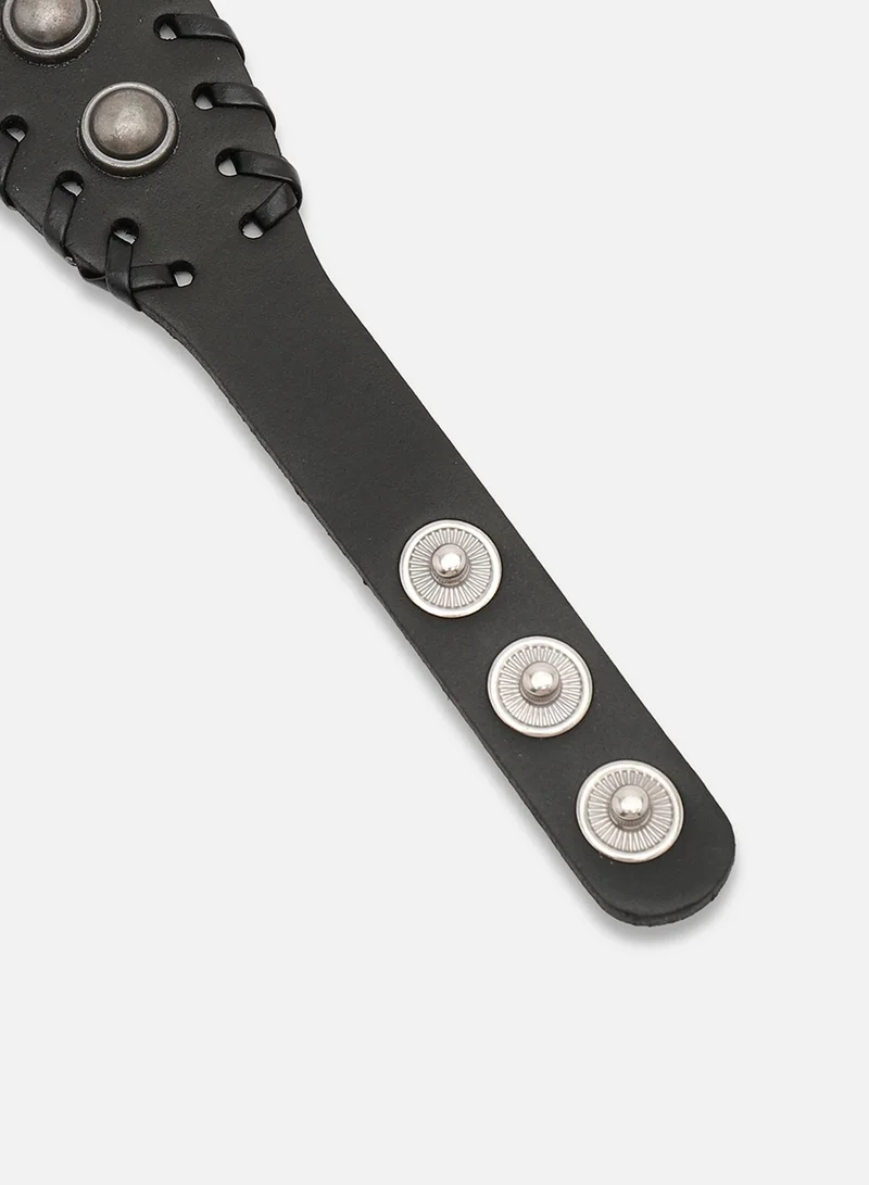 SOHI Trendy Casual Pu Leather Designer Artificial Bracelet Jewellery
