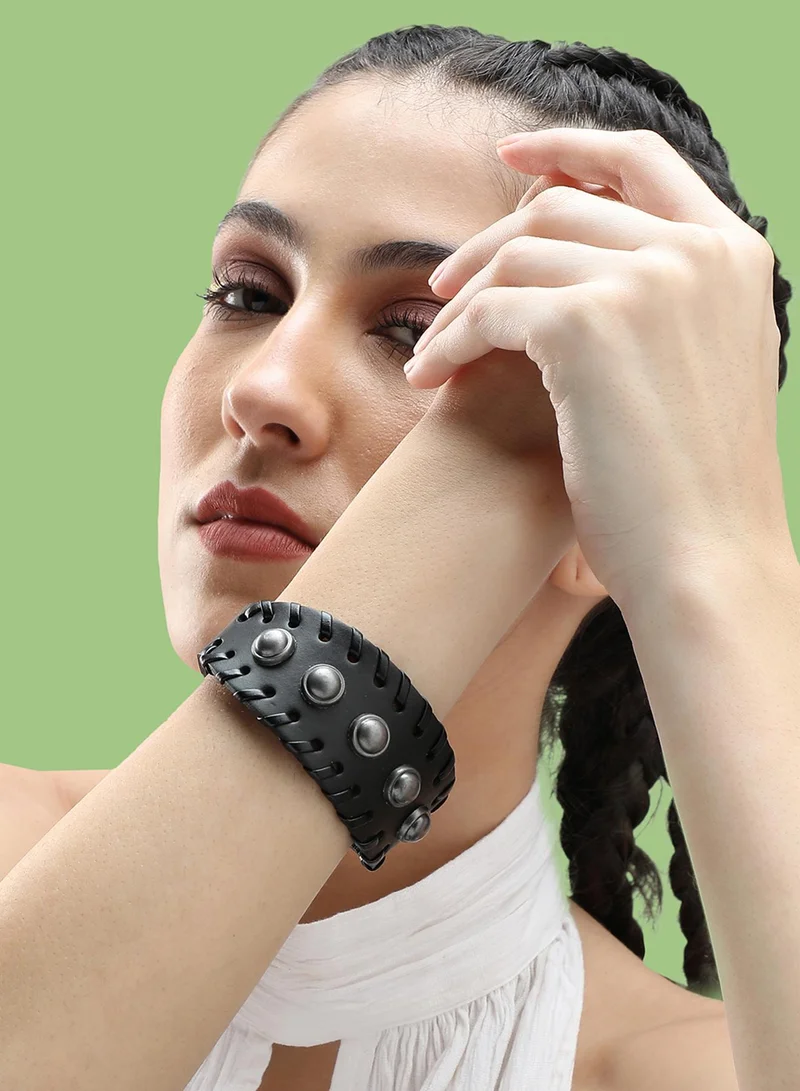 SOHI Trendy Casual Pu Leather Designer Artificial Bracelet Jewellery