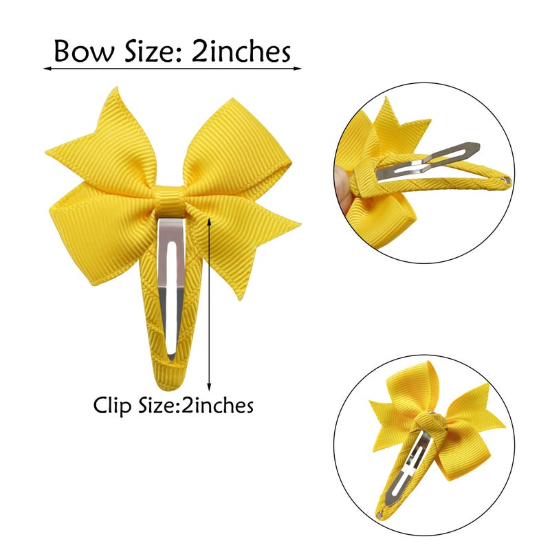 BBgifts 40PCS Snap Hair Clips with Bows Grosgrain Ribbon, 2 Inch Hair Bows Clips No Slip Hair Barrettes for Toddlers Baby Girls Kids in Pairs - Image 4