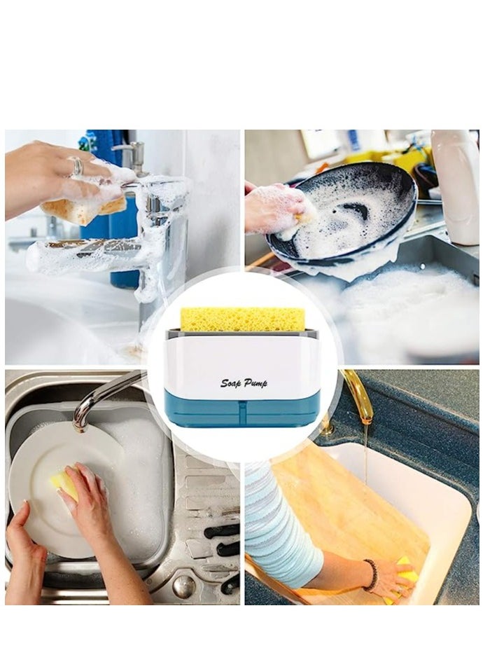 Generic - Kitchen Dish Soap Dispenser with Sponge Holder, Newest 2-in-1 Countertop Soap Pump Dispenser, for Kitchen Sink Dishwashing Soap Dispenser - Image 1
