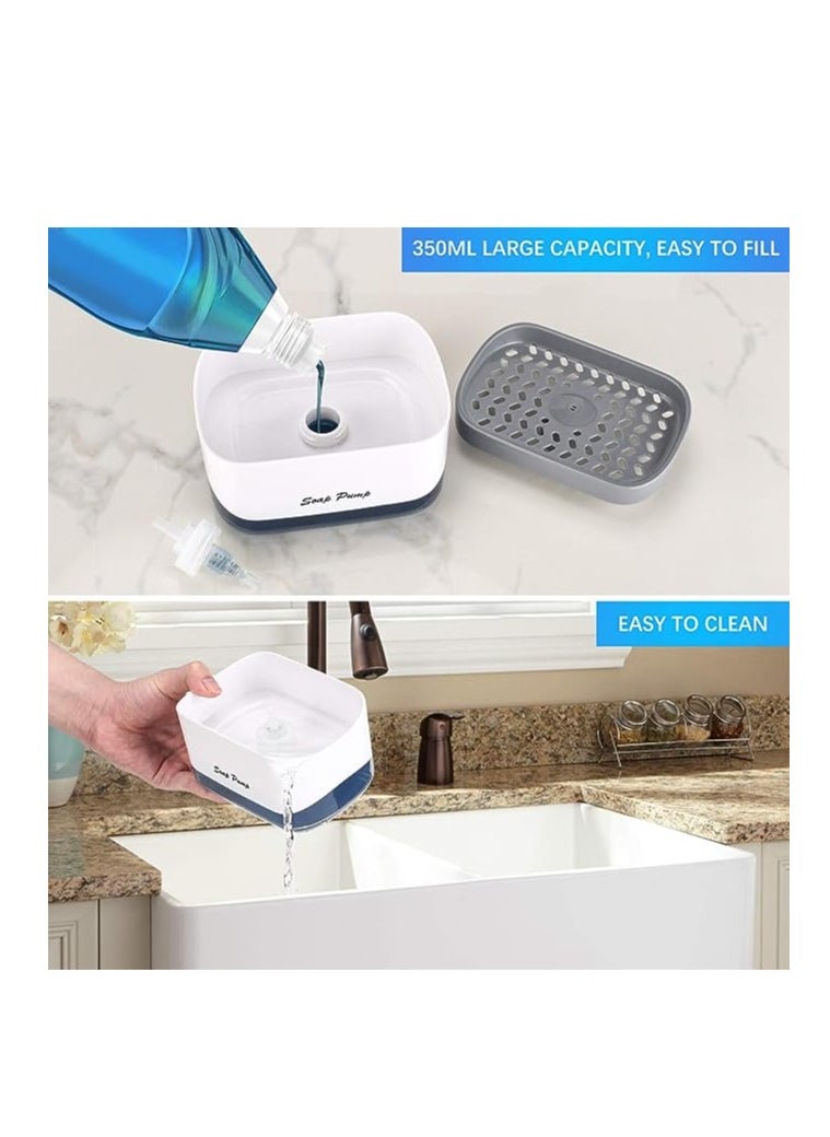 Generic - Kitchen Dish Soap Dispenser with Sponge Holder, Newest 2-in-1 Countertop Soap Pump Dispenser, for Kitchen Sink Dishwashing Soap Dispenser - Image 1