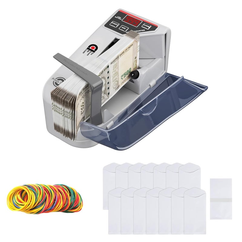 COI Portable LED Display Mini Note Counting Machine for Home, Office, Business | Indian Currency/Cash Counting Machine | UV/WM Function |Auto-shutoff | White - Image 1
