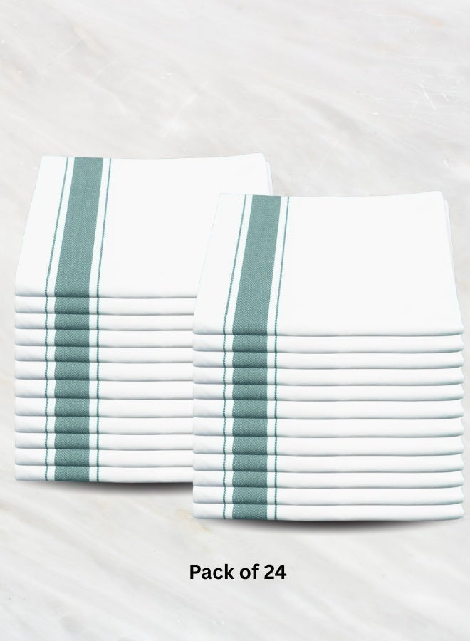 Pearl Coast Kitchen table covers, White with green stripe (50x70 cm) | pack of 24 - Image 1