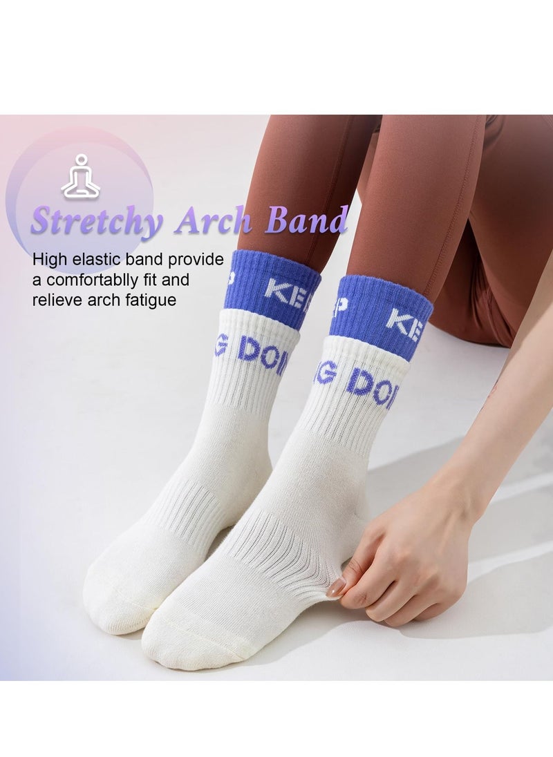 SYOSI Pilates Socks Yoga Socks with Grips for Women Non-Slip Grip Socks for Pure Barre, Ballet, Dance, Workout, Hospital(2 Pairs)  - Image 4