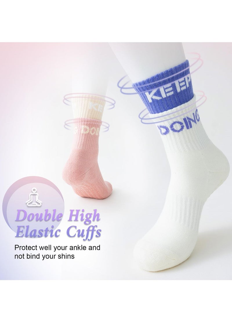SYOSI Pilates Socks Yoga Socks with Grips for Women Non-Slip Grip Socks for Pure Barre, Ballet, Dance, Workout, Hospital(2 Pairs)  - Image 5
