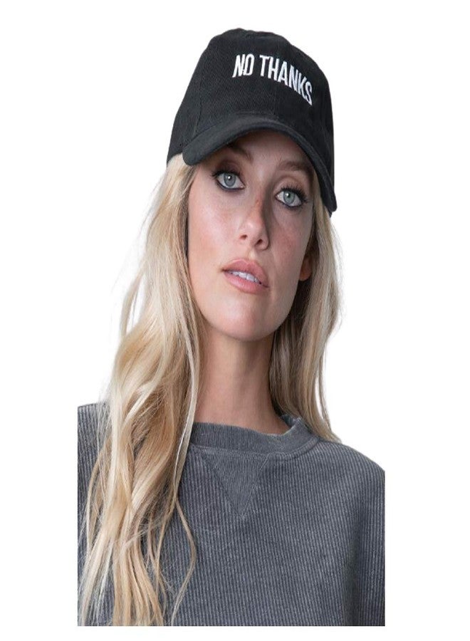 Zeki Embroider No Thanks Cotton Baseball Snapback Fashion Sports Hats Hip hop Cap (Black)(Pack of 01) - Image 5