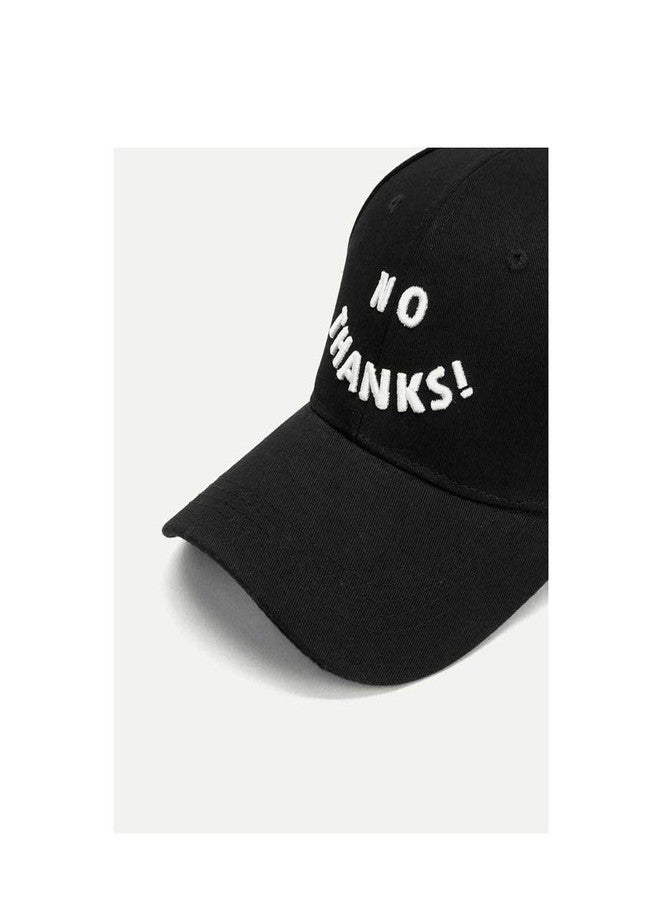 Zeki Embroider No Thanks Cotton Baseball Snapback Fashion Sports Hats Hip hop Cap (Black)(Pack of 01) - Image 3