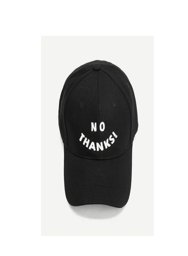 Zeki Embroider No Thanks Cotton Baseball Snapback Fashion Sports Hats Hip hop Cap (Black)(Pack of 01) - Image 2