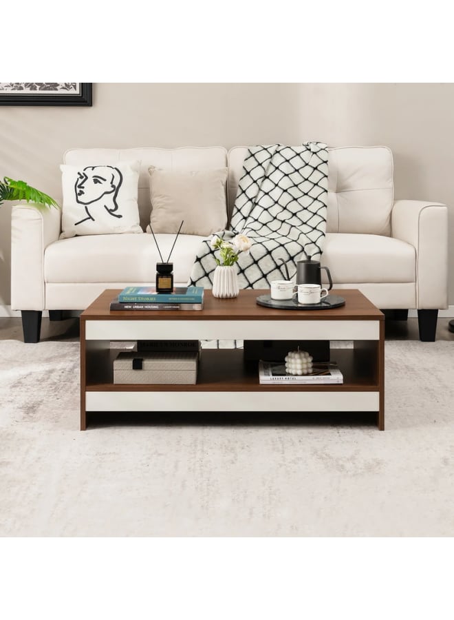 ريترو RA-T29 ترابيزة قهوة 55x36x94سم – أبيض×بني - Image 2