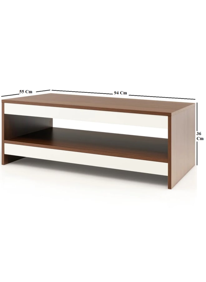 ريترو RA-T29 ترابيزة قهوة 55x36x94سم – أبيض×بني - Image 4