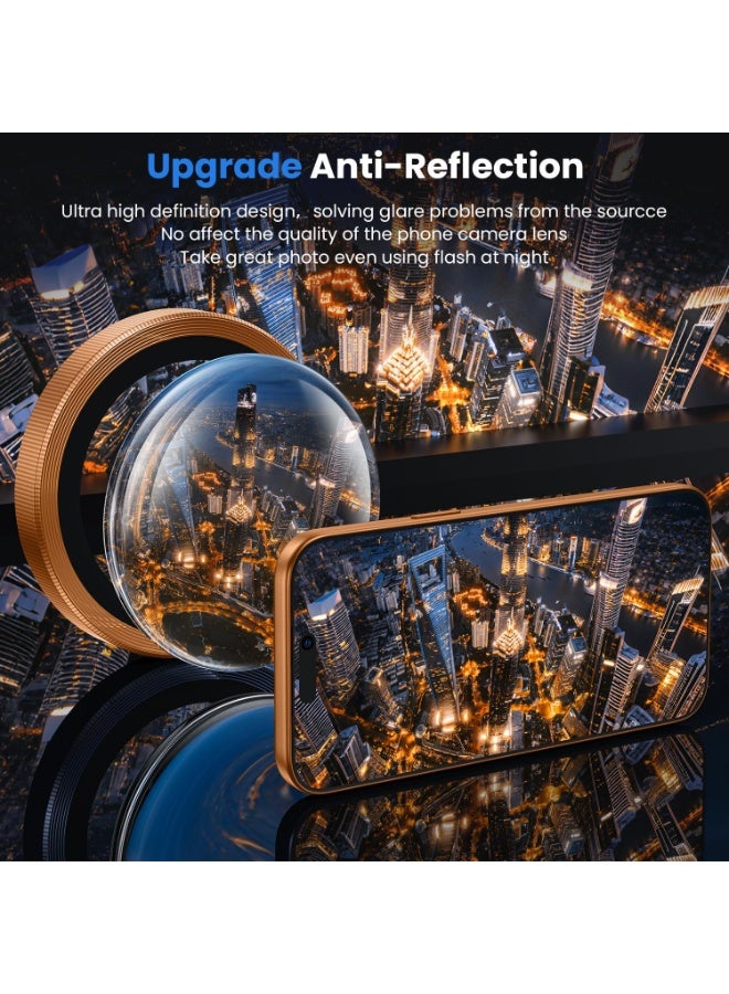 QIRG Camera Lens Protector for iPhone 17 Pro/iPhone 17 Pro Max , HD Tempered Metal Glass Camera Screen Protector Cover Film Accessories, Orange - Image 2