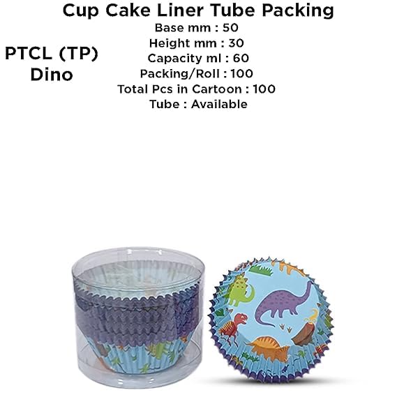 PUSHTI TUSHTI Pusti Tushti Paper Cup Cake Liner Tube Packing Round Shape Oven Microwave Safe Cups Multicolor 50 x 30 mm 2 Design Combo Set 100 Pieces Each CMB25 - Image 2