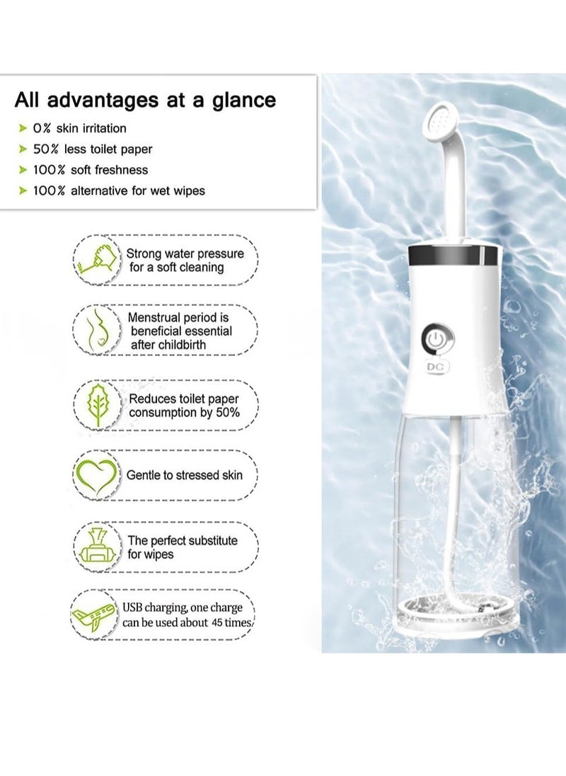 Y&D 4 Pressure Electric Shattaf,Portable Bidet Sprayer for Travel,Electric Personal Bidet Bottle with 250ml tank,Handheld Bidet Shattaf For Hygiene Cleaning  - Image 2