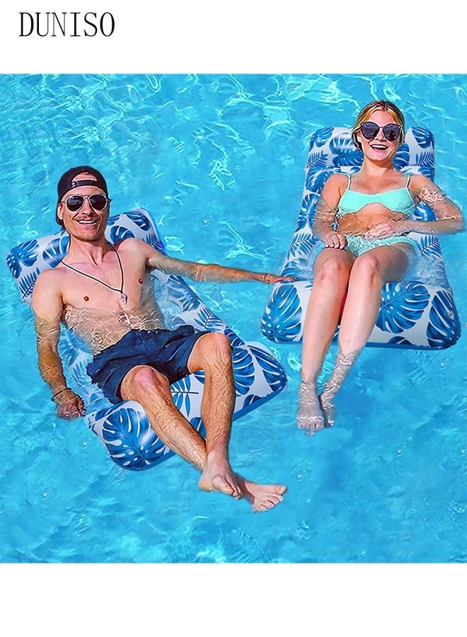 DUNISO Oversized Pool Float Lounge, 180*80cm Extra Large Floating Mat for Adults and Kids, Inflatable Contour Lounger with Headrest Ultra-Comfort Cooling Pool Raft - Image 5