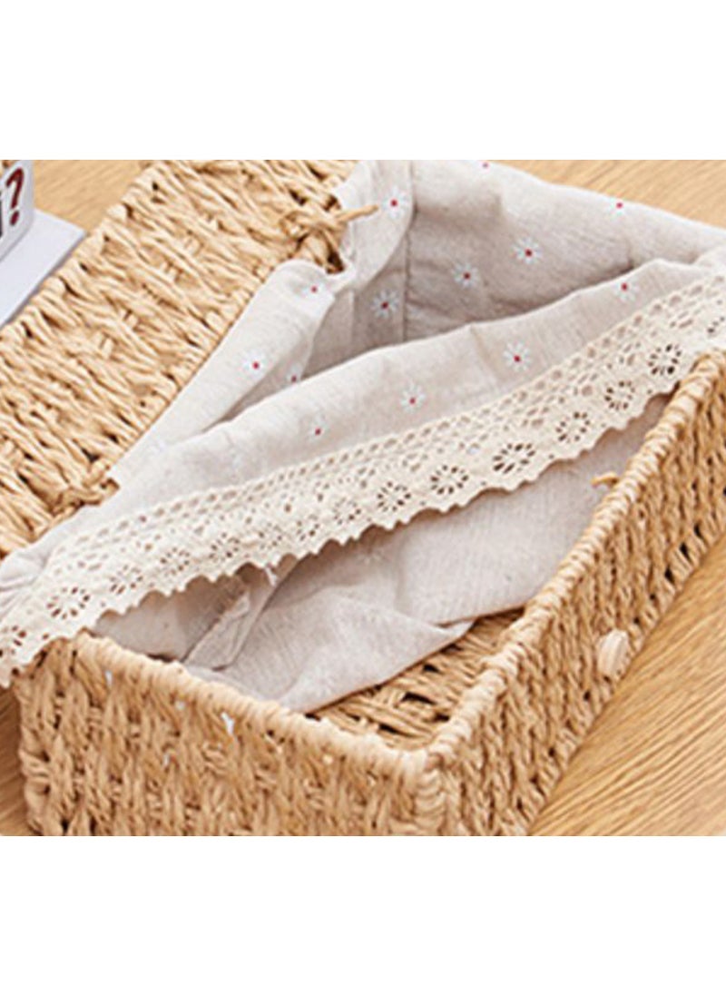 LINGWEI - Handwoven Tissue Box Cover Elegance Tissue Case Dual Function Storage and Decorative Charm For a Refreshing Home Environmento - Image 1