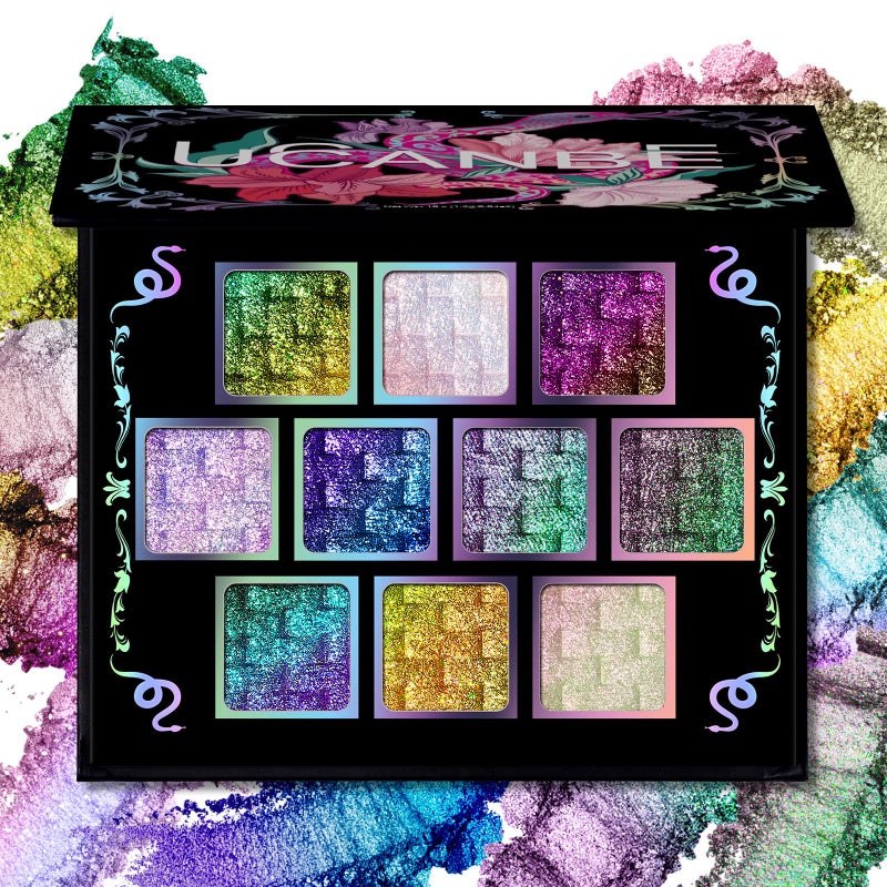 UCANBE Chameleon Multichrome Eyeshadow Palette, 10 Colors Shifting Chromatic Light-Reflecting Metallic Eye Shadow, Multi-Use Blendable Holographic Glitter Shimmer Eye Makeup Pallet (Solar Python) - Image 1