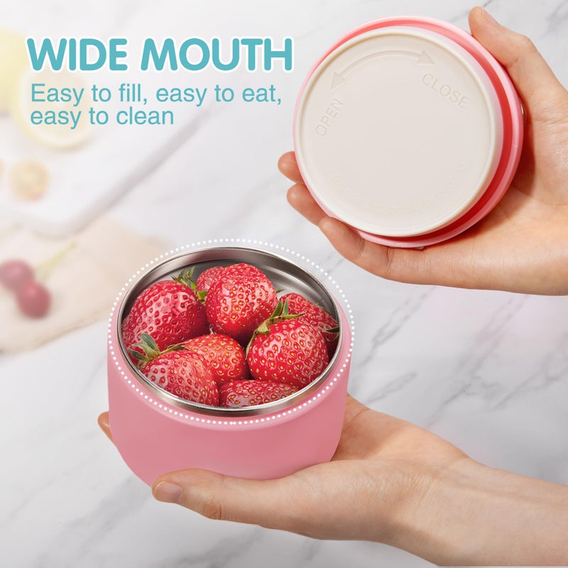 LOHASOK 12oz Food Thermo for Hot Food Insulated Vacuum Soup Jar with Buckle Lid, Stainless Steel Wide Mouth Leak Proof Lunch Container - Image 4
